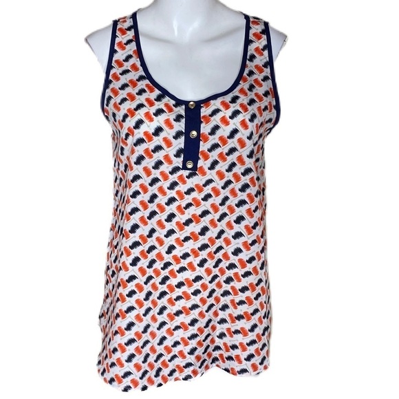 Francesca’s Sleeveless Blouse Red Blue Size Medium - Picture 1 of 6